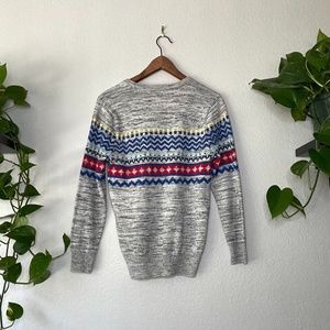 Cat and Jack Light Sweater Grey with Color Pattern